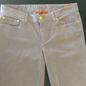 Tory Burch gray super skinny jeans corduroy
